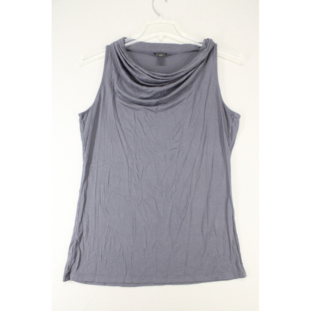 Ann Taylor Tank Top Cowl Neck Womens Large Gray Rayon Stretch Workwear Minimal